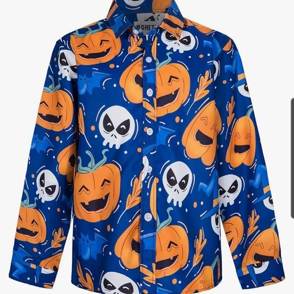 Kids Halloween Pumpkin and Ghost Costume Shirt - Picture 1 of 6